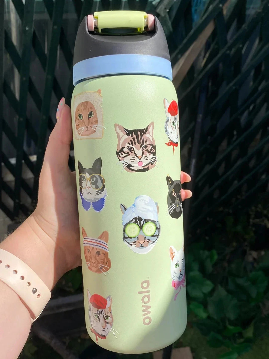 Owala 32oz FreeSip Cat Collage Catwala Bottle - Stay Hydrated in Style