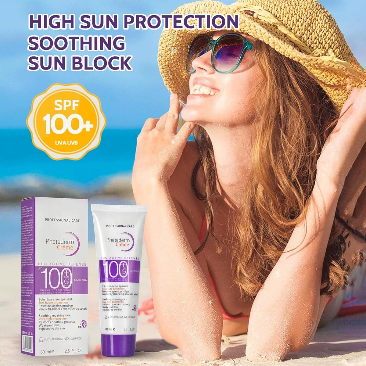 SPF 100+ Sunscreen Sun Cream – UVA/UVB Protection, PA+++, Water & Sweat Resistant