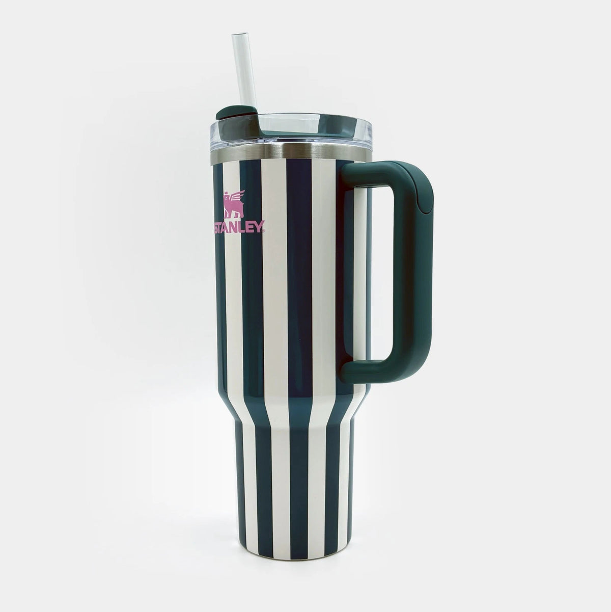Stanley Quencher 40oz Emerald Stripe Tumbler - Stay Hydrated in Style