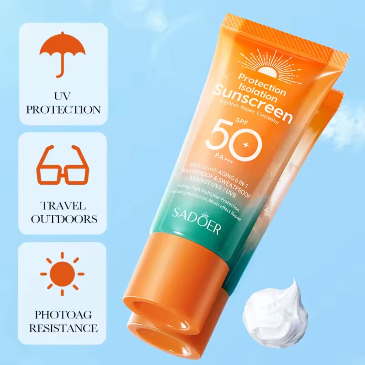 SPF 50 Sunscreen Face Cream – PA+++ Sun Protection, Oil Control & Daily Moisturiser