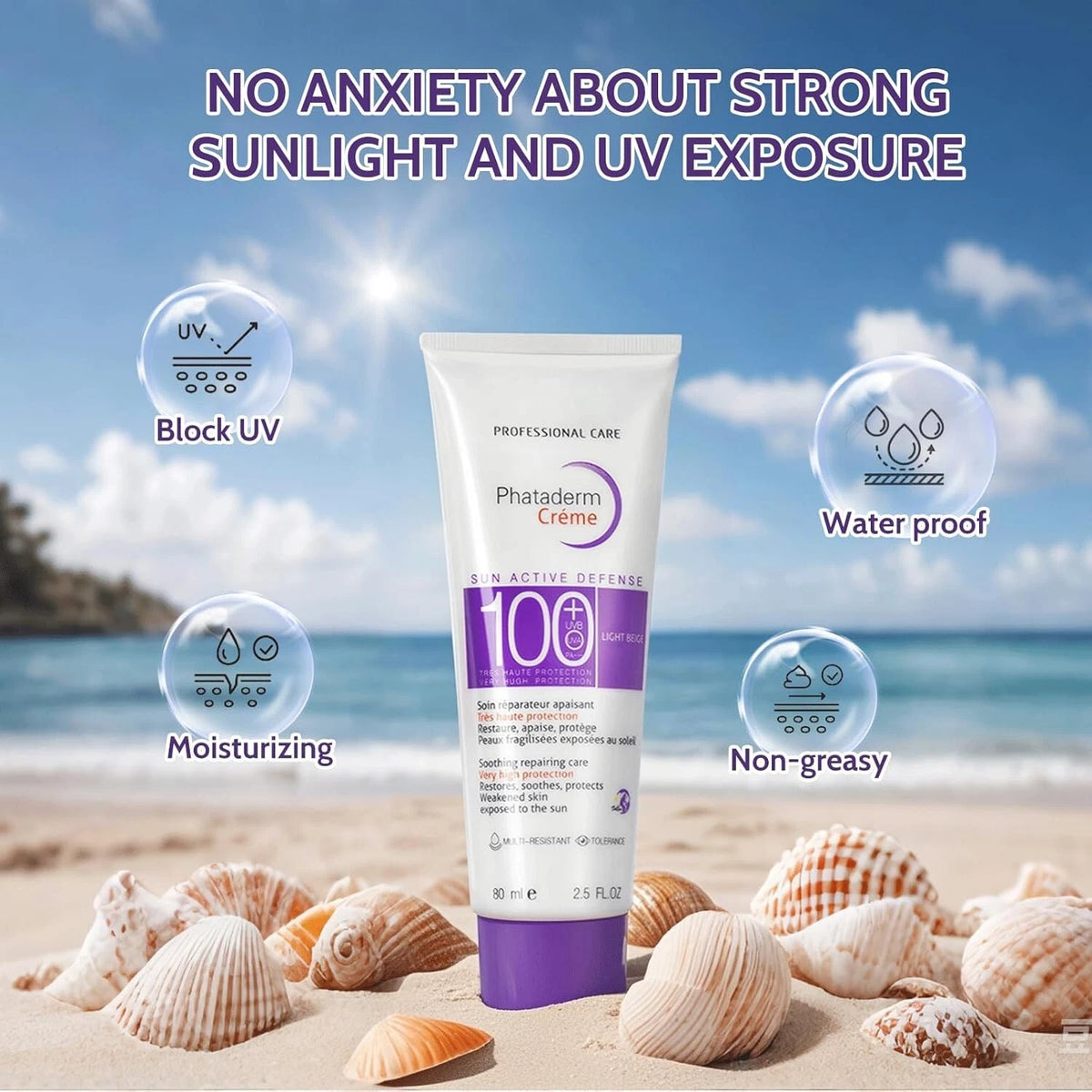 SPF 100+ Sunscreen Sun Cream – UVA/UVB Protection, PA+++, Water & Sweat Resistant