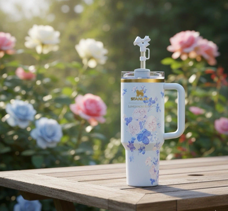 Stanley 40oz Floral Blue LoveShackFancy Tumbler - Stylish Hydration